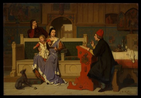Hugo van der Goes Making a Portrait of Mary of Burgundy by Wilhelm (Guillaume) Koller.