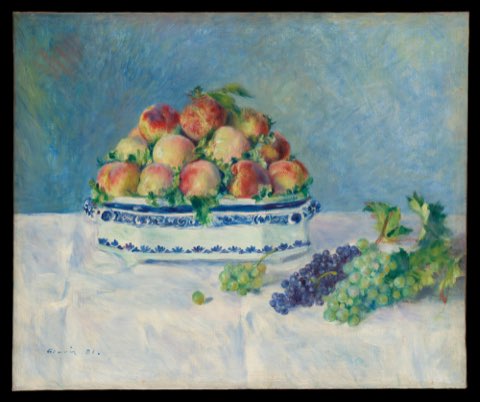 Still Life with Peaches and Grapes by Auguste Renoir.