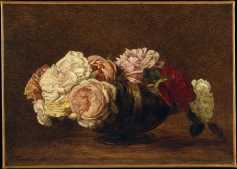 Roses in a Bowl by Henri Fantin-Latour.