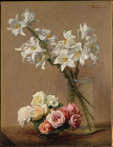 Roses and Lilies by Henri Fantin-Latour.