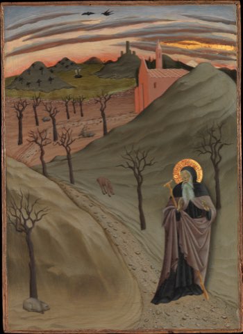 Saint Anthony the Abbot in the Wilderness by Sano di Pietro (Ansano di Pietro di Mencio).