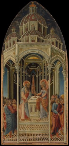 The Annunciation to Zacharias; (verso) The Angel of the Annunciation by Giovanni di Paolo (Giovanni di Paolo di Grazia).
