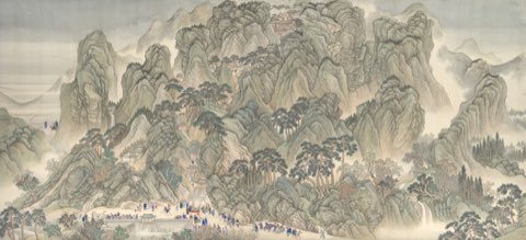 The Kangxi Emperor's Southern Inspection Tour, Scroll Three: Ji'nan to Mount Tai by Wang Hui.