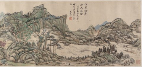 Fishing in River Country at Blossom Time by Wang Yuanqi.