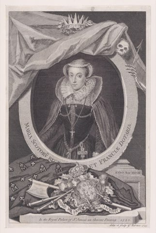 Maria Scotorv Regin et Franciae Dotaria, from "Heads of the Kings of England, and of several Famous Persons" by George Vertue.