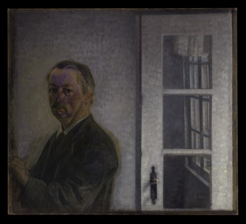 Self-Portrait at Spurveskjul by Vilhelm Hammershøi.
