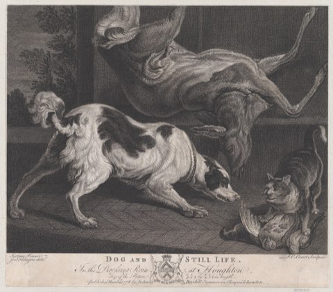 Dogs and Still Life by Pierre Charles Canot.