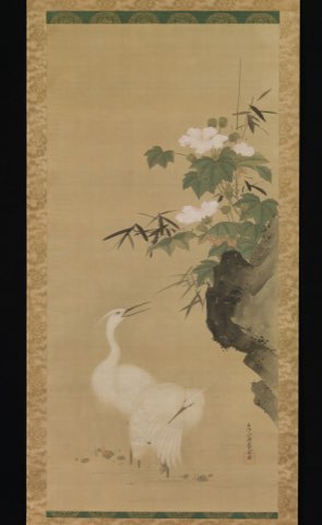 Egrets and Cotton Roses by Tosa Mitsuoki.