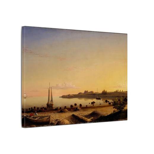 Stage Fort across Gloucester Harbor on 16 × 12 matte canvas, side.