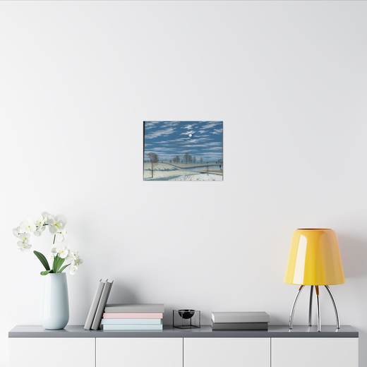 Winter Scene in Moonlight on 16 × 12 matte canvas, context 2.