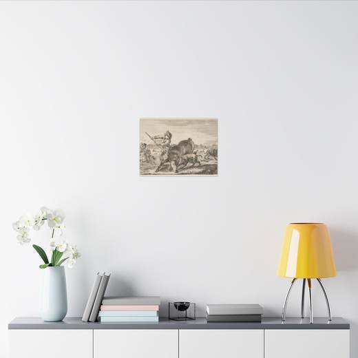 Stag at bay, from "Animal hunts" (Chasses à différents animaux) on 16 × 12 matte canvas, context 2.