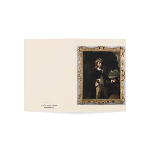 Midshipman Augustus Brine on 5 × 7 blank art card, open cover.