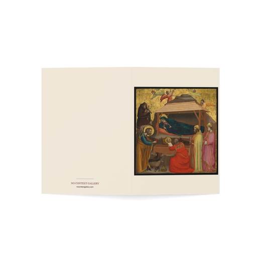 The Adoration of the Magi on 5 × 7 blank art card, open cover.