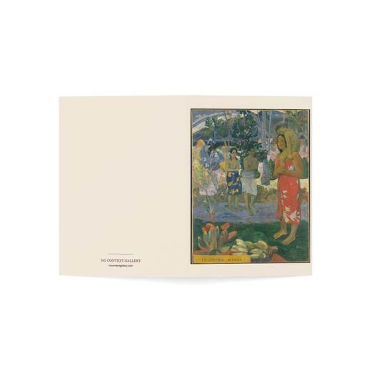 Ia Orana Maria (Hail Mary) on 5 × 7 blank art card, open cover.