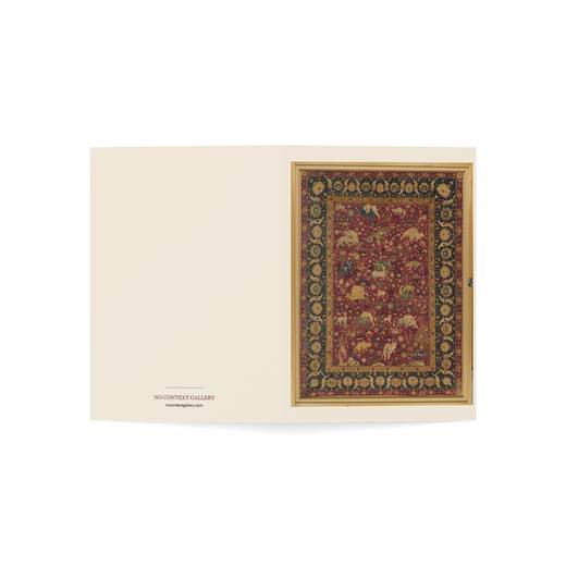 Silk Animal Carpet on 5 × 7 blank art card, open cover.