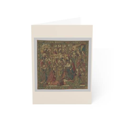 Emperor Vespasian Cured by Veronica's Veil on 5 × 7 blank art card, front.