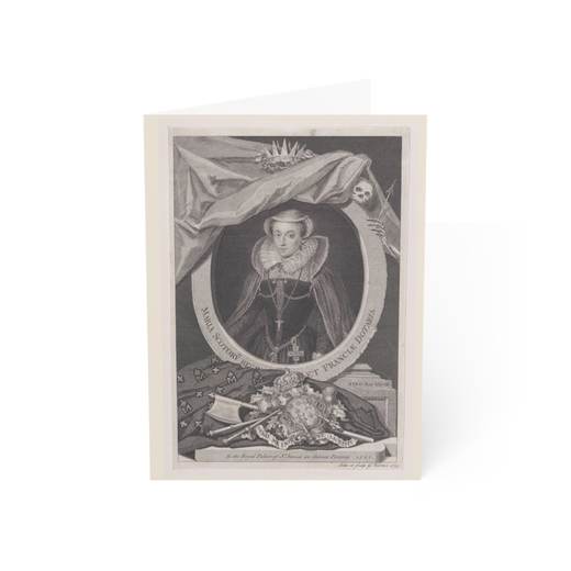 Maria Scotorv Regin et Franciae Dotaria, from "Heads of the Kings of England, and of several Famous Persons" on 5 × 7 blank art card, front.