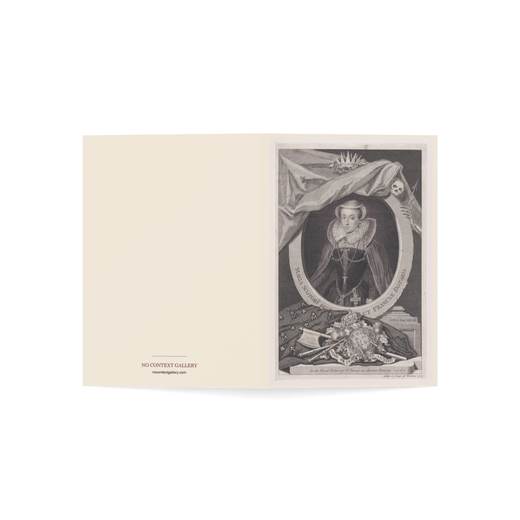 Maria Scotorv Regin et Franciae Dotaria, from "Heads of the Kings of England, and of several Famous Persons" on 5 × 7 blank art card, open cover.