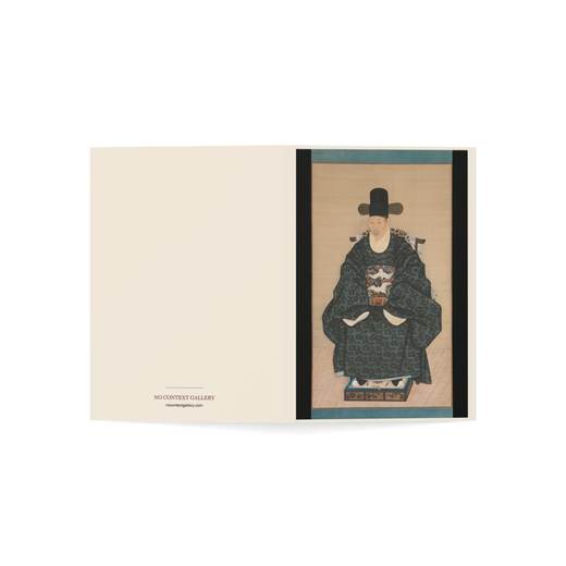 Portrait of Yun Dongseom (1710–1795) on 5 × 7 blank art card, open cover.