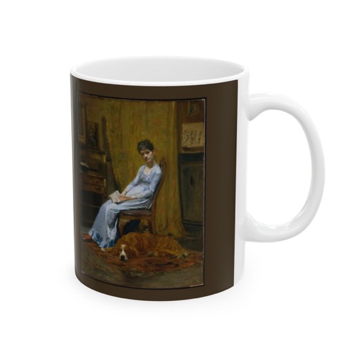 The Artist's Wife and His Setter Dog on Ceramic mug, 11 oz or 15 oz, right.