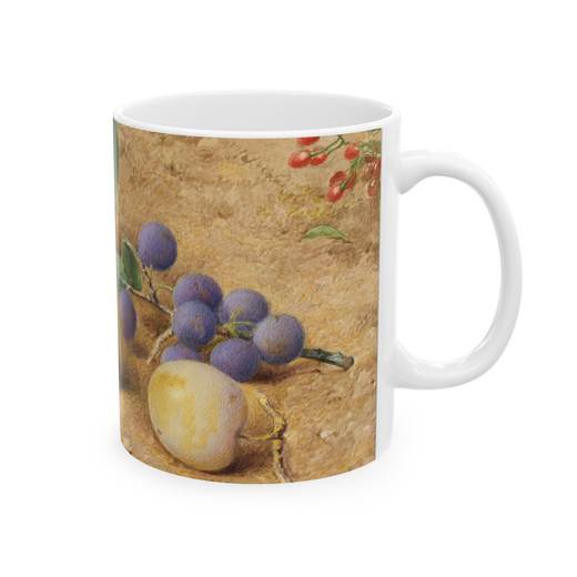 Plums on Ceramic mug, 11 oz or 15 oz, right.