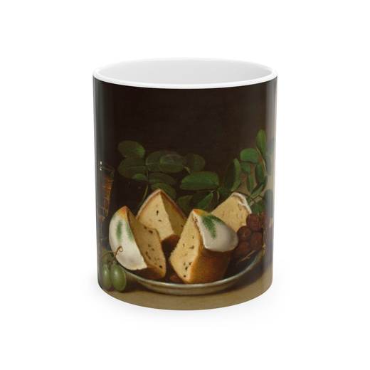 Still Life with Cake on Ceramic mug, 11 oz or 15 oz, front.