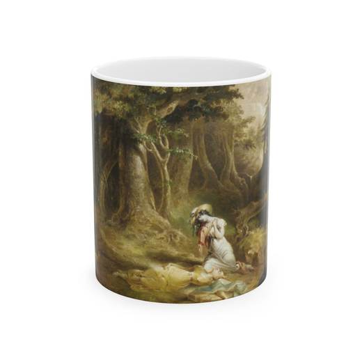 Leatherstocking's Rescue on 11 oz ceramic mug, front.