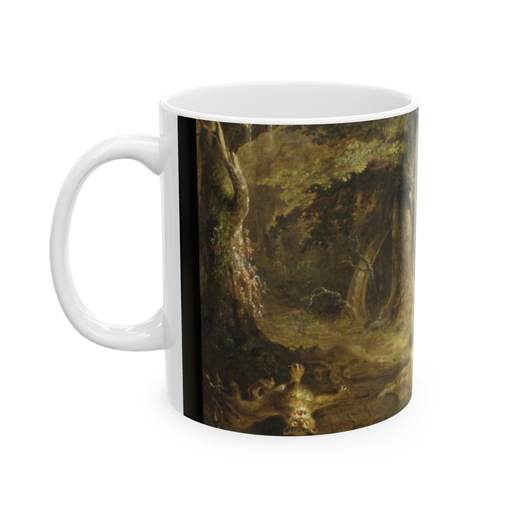 Leatherstocking's Rescue on 11 oz ceramic mug, left.