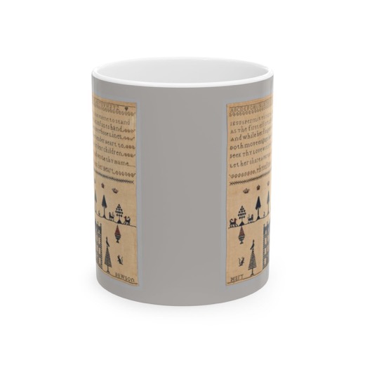 Sampler on Ceramic mug, 11 oz or 15 oz, front.