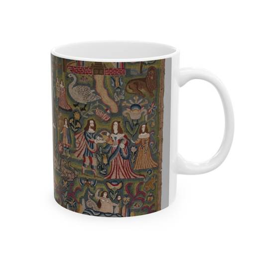 Panel with Biblical vignettes on Ceramic mug, 11 oz or 15 oz, right.