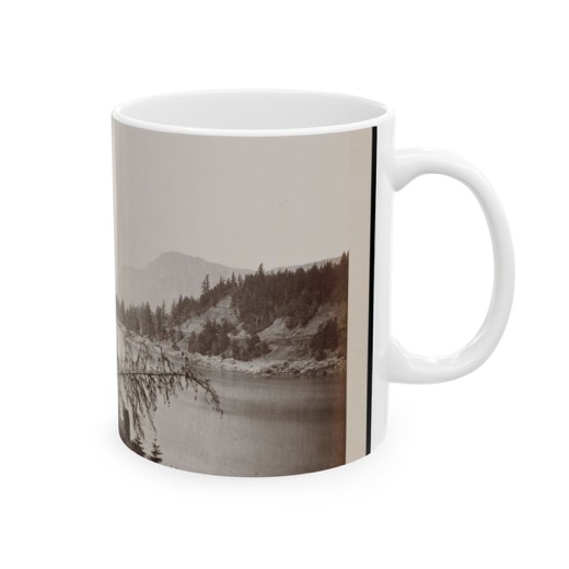 View on the Columbia, Cascades on Glossy ceramic mug · 11 oz / 15 oz, right.
