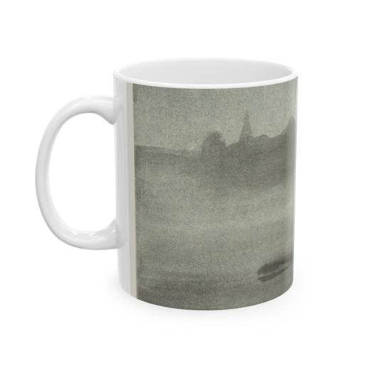 Nocturne (Nocturne: The Thames at Battersea) on Ceramic mug, 11 oz or 15 oz, left.