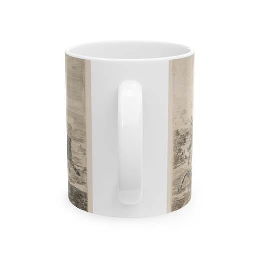Stag at bay, from "Animal hunts" (Chasses à différents animaux) on Ceramic mug, 11 oz or 15 oz, back.