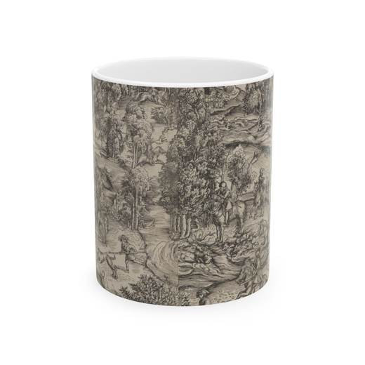 The Stag-Hunt on Ceramic mug, 11 oz or 15 oz, front.