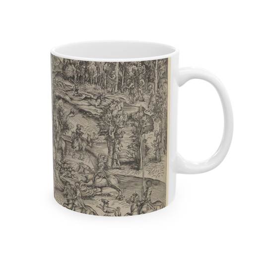 The Stag-Hunt on Ceramic mug, 11 oz or 15 oz, right.