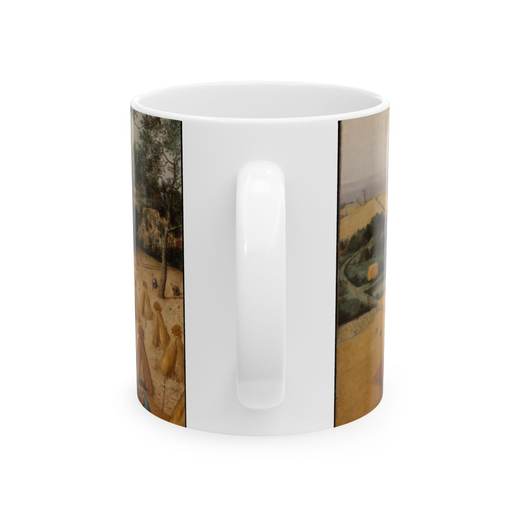 The Harvesters on Ceramic mug, 11 oz or 15 oz, back.