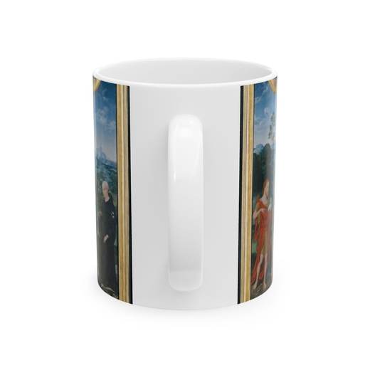 The Crucifixion with Saints and a Donor on Ceramic mug, 11 oz or 15 oz, back.