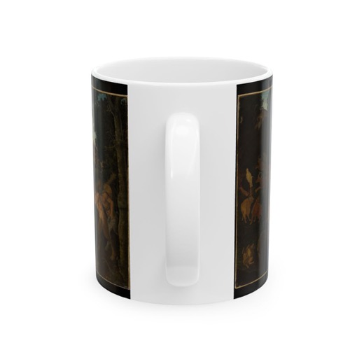 A Hunting Scene on Ceramic mug, 11 oz or 15 oz, back.