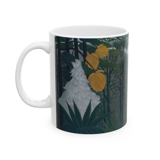 The Repast of the Lion on Ceramic mug, 11 oz or 15 oz, left.