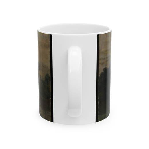 Landscape with Ducks on 11 oz ceramic mug, back.