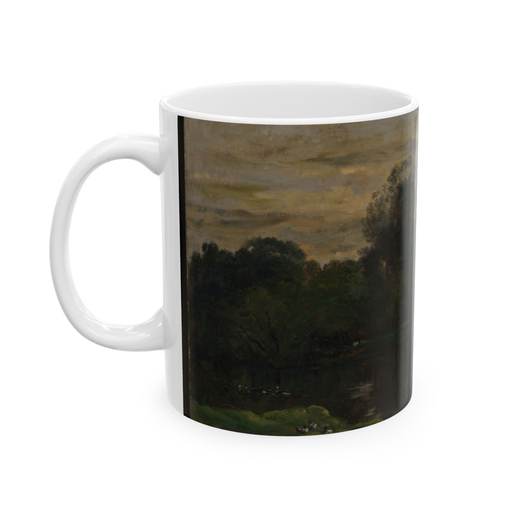 Landscape with Ducks on 11 oz ceramic mug, left.