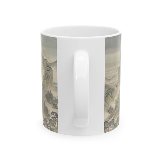 The Kangxi Emperor's Southern Inspection Tour, Scroll Three: Ji'nan to Mount Tai on Ceramic mug, 11 oz or 15 oz, back.