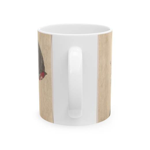 Bird on Ceramic mug, 11 oz or 15 oz, back.