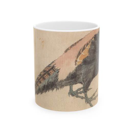 Bird on Ceramic mug, 11 oz or 15 oz, front.