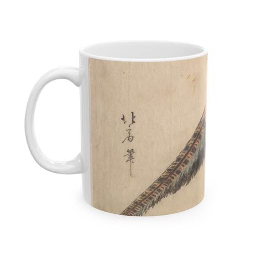 Bird on Ceramic mug, 11 oz or 15 oz, left.