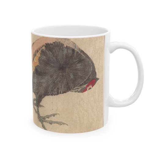Bird on Ceramic mug, 11 oz or 15 oz, right.