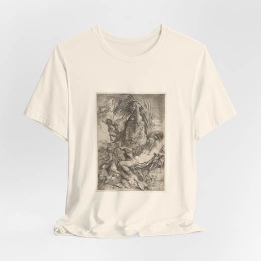 The Genius of Castiglione on Bella + Canvas 3001 T-shirt · Natural, hanging 1.
