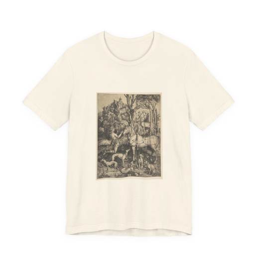 Saint Eustace on Bella + Canvas 3001 T-shirt · Natural, front 2.