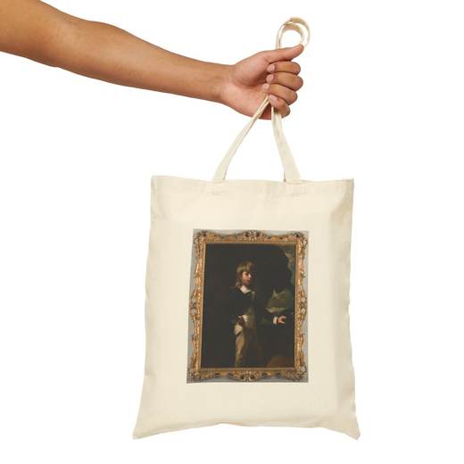 Midshipman Augustus Brine on Natural cotton canvas tote bag, context front.