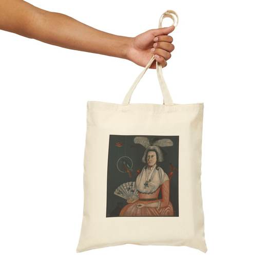 Molly Wales Fobes on Natural cotton canvas tote bag, context front.